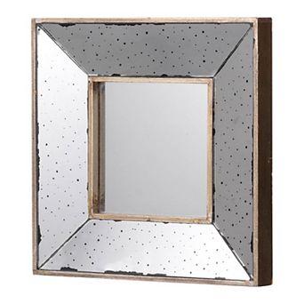 12" x 12" Distressed Silver Square Accent Mirror, Wall Mirror for Living Room, Office, Bedroom