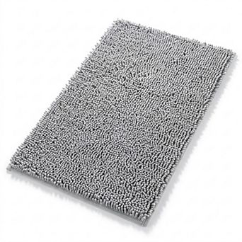 Chenille Bath Mat with Plush Noodle Texture and Non Slip Backing