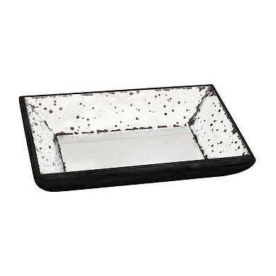 13" x 9" x2" Waverly Mirrored Rectangle Tray, Medium, Antique Silver Rectangle Hanging Wall Mirror