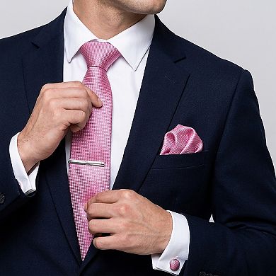 Men's Formal Tie Gift Set with Pocket Square Cufflinks Tie Clip and Gift Box