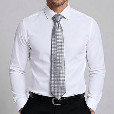 Men's Jacquard Woven Tie Set with Pocket Square Cufflinks and Tie Clip