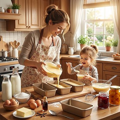 Nonstick Loaf Pan Set of 2 Rectangular Bakeware Pans Durable Heavy Duty for Home Baking