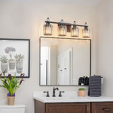 ZLAIQB 4-Light Modern Crystal Bathroom Wall Sconce