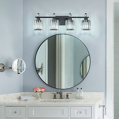 ZLAIQB 4-Light Modern Crystal Bathroom Wall Sconce