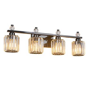 ZLAIQB 28.34" 4-Light Modern Crystal Bathroom Wall Sconce