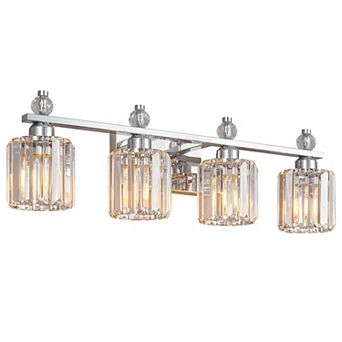 ZLAIQB 28.34" 4-Light Modern Crystal Bathroom Wall Sconce