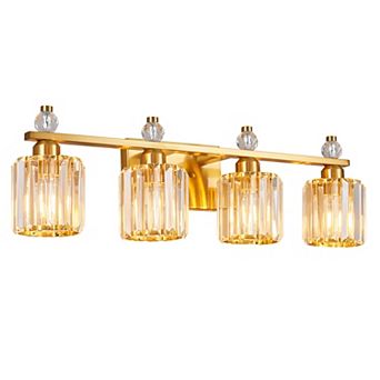ZLAIQB 28.34" 4-Light Modern Crystal Bathroom Wall Sconce