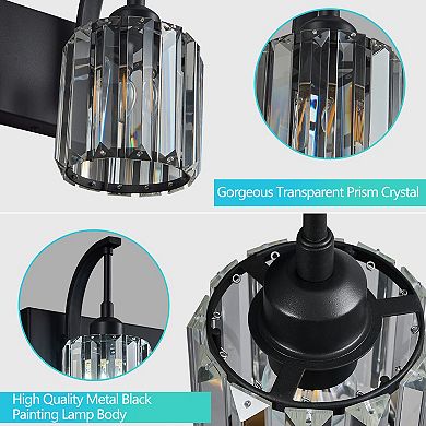 ZLAIQB 4-Light Modern Crystal Bathroom Wall Lamp