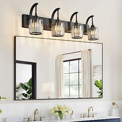 ZLAIQB 4-Light Modern Crystal Bathroom Wall Lamp
