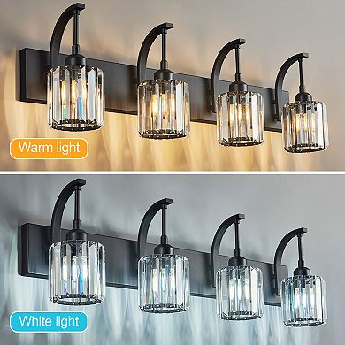 ZLAIQB 4-Light Modern Crystal Bathroom Wall Lamp