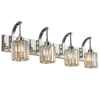 ZLAIQB 4-Light Modern Crystal Bathroom Wall Lamp