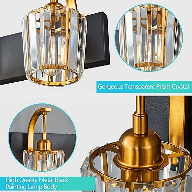 ZLAIQB 5-Light Modern Crystal Bathroom Wall Lamp
