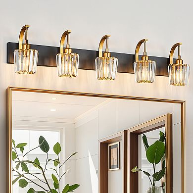 ZLAIQB 5-Light Modern Crystal Bathroom Wall Lamp