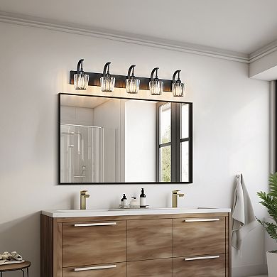 ZLAIQB 5-Light Modern Crystal Bathroom Wall Lamp