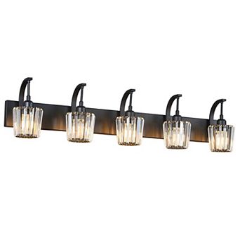 ZLAIQB 5-Light Gold Modern Crystal Bathroom Wall Lamp
