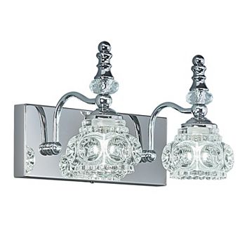 ZLAIQB 11.81" 2-Light Vintage Glass Crystal Bathroom Vanity Light