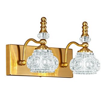 ZLAIQB 2-Light Vintage Glass Crystal Bathroom Vanity Light
