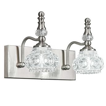 ZLAIQB 11.81" 2-Light Vintage Glass Crystal Bathroom Vanity Light