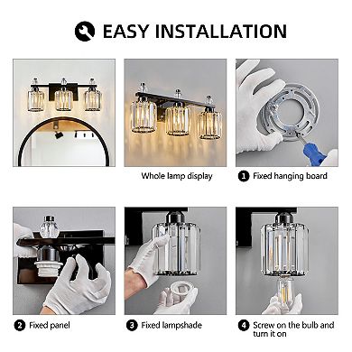 ZLAIQB 3-Light Modern Crystal Bathroom Wall Sconce