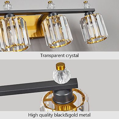 ZLAIQB 3-Light Modern Crystal Bathroom Wall Sconce