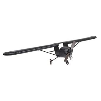 Hello Honey Metal Plane Wall Decor, Distressed Black