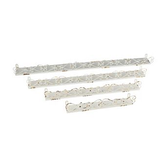 Hello Honey Farmhouse Decorative Iron Ledges, Distressed Cream, Set of 4 Sizes