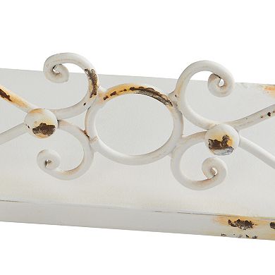 Hello Honey Farmhouse Decorative Iron Ledges, Distressed Cream, Set of 4 Sizes
