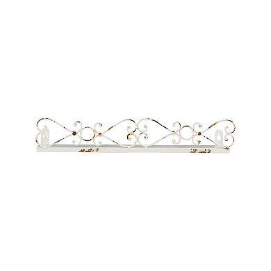 Hello Honey Farmhouse Decorative Iron Ledges, Distressed Cream, Set of 4 Sizes