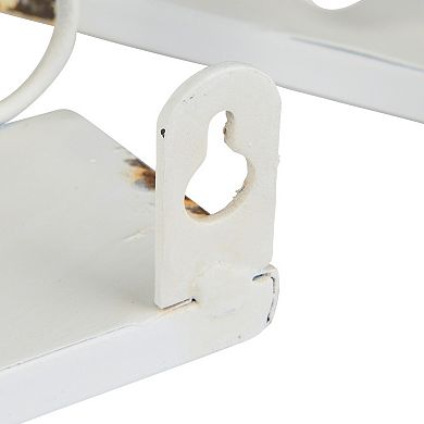 Hello Honey Farmhouse Decorative Iron Ledges, Distressed Cream, Set of 4 Sizes