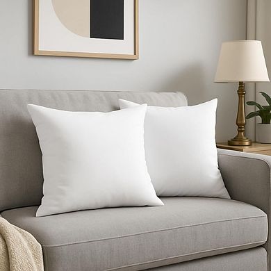 CASAFOYER Throw Pillow Inserts (18x18 Inch- Set of 2) Easy Maintenance Fluffy Inserts for Comfort