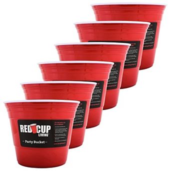 Reusable Red Party Bucket Ice Bucket Wine Cooler, Kitchen Set, champagne Wine Beer Bucket Pack of 6