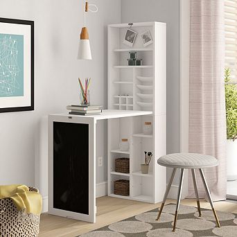 Utopia Alley Fold-Out Convertible Desk Murphy Desk for Home Office, Craft & Gaming, White