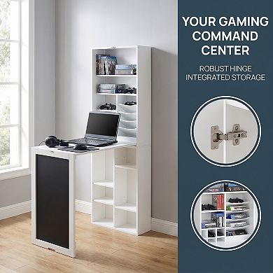 Utopia Alley Fold-Out Convertible Desk Murphy Desk for Home Office, Craft & Gaming, White