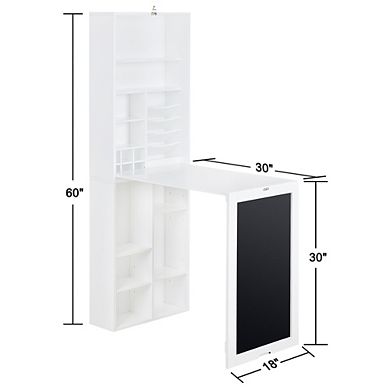 Utopia Alley Fold-Out Convertible Desk Murphy Desk for Home Office, Craft & Gaming, White