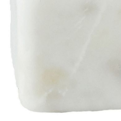 Hello Honey Square Marble Bowl with Brass Spoon, White