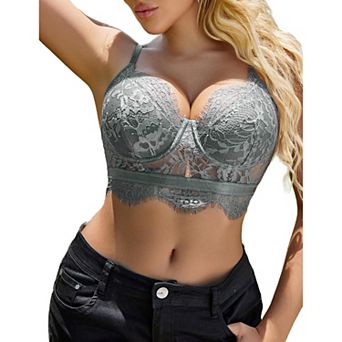 Avidlove Womens Eyelash Lace Underwire Bralette Spaghetti Strap Camisole Top