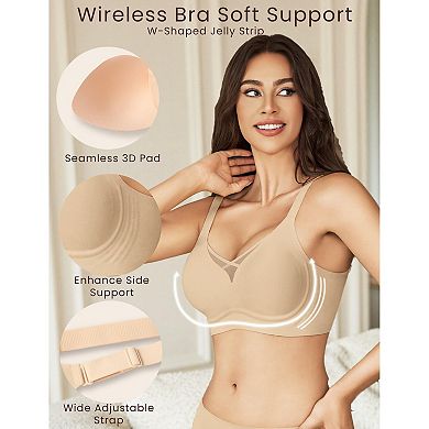 Avidlove Wireless Bras for Women Seamless Supportive Mesh Crossover Bra No Underwire Bralette Full