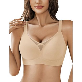 Avidlove Wireless Bras for Women Seamless Supportive Mesh Crossover Bra No Underwire Bralette Full