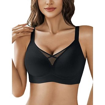 Avidlove Wireless Bras for Women Seamless Supportive Mesh Crossover Bra No Underwire Bralette Full