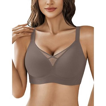 Avidlove Wireless Bras for Women Seamless Supportive Mesh Crossover Bra No Underwire Bralette Full