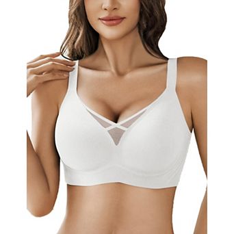 Avidlove Wireless Bras for Women Seamless Supportive Mesh Crossover Bra No Underwire Bralette Full