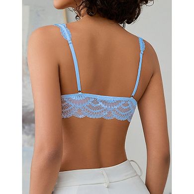 Avidlove Womens Lace Bralette Triangle Plunge Wireless Bra Strappy Soft Camisole Top