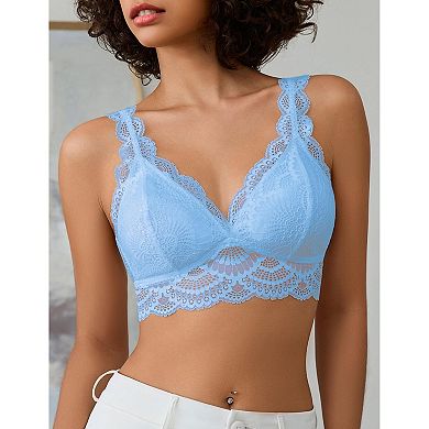 Avidlove Womens Lace Bralette Triangle Plunge Wireless Bra Strappy Soft Camisole Top