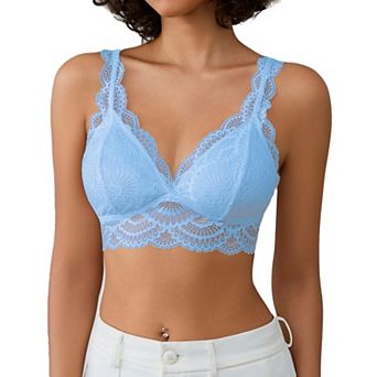 Avidlove Womens Lace Bralette Triangle Plunge Wireless Bra Strappy Soft Camisole Top