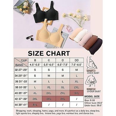 Avidlove Bras for Women Wirefree Full Coverage Bra Supportive Back Smoothing Seamless T Shirt Bra