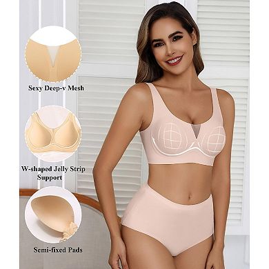 Avidlove Bras for Women Wirefree Full Coverage Bra Supportive Back Smoothing Seamless T Shirt Bra