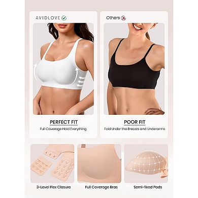Avidlove Bras for Women Smooth Comfortable Jelly Dot Wireless Bralette Full Coverage Everyday Bras