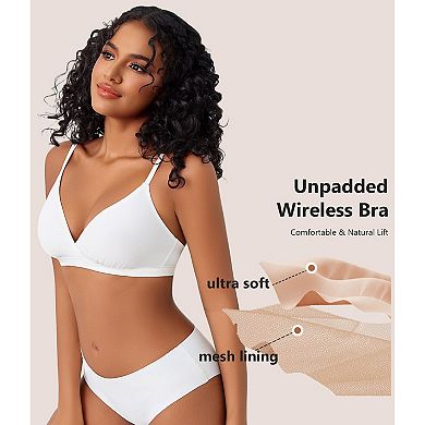 Avidlove Womens Triangle Bra Wireless Unpadding Bras Comfort Plunge Bralette Tshirt Bra