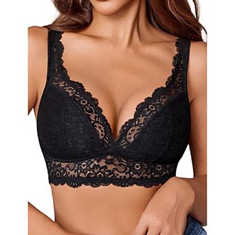 Avidlove Lace Bralettes Women V Neck Wireless Bras Unlined Basic Cami Comfy Everyday Wirefree