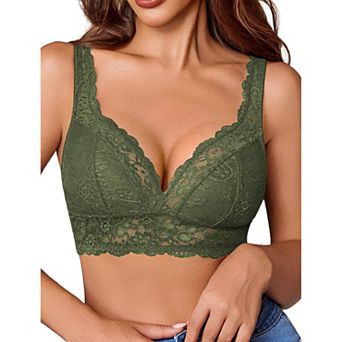 Avidlove Lace Bralettes Women V Neck Wireless Bras Unlined Basic Cami Comfy Everyday Wirefree